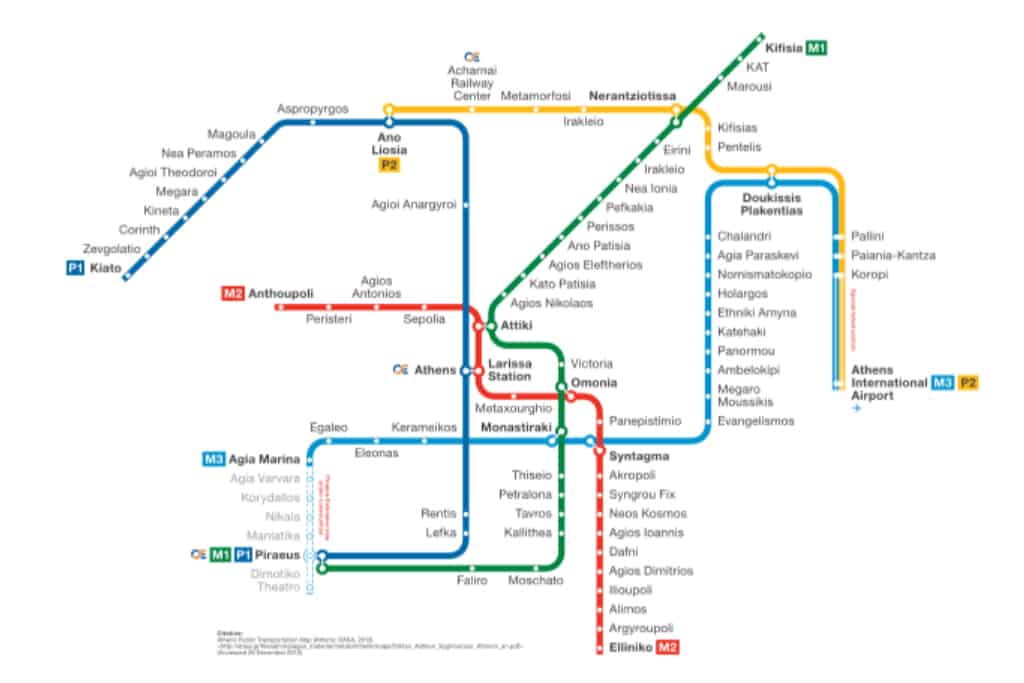 bản đồ metro thành phố athens