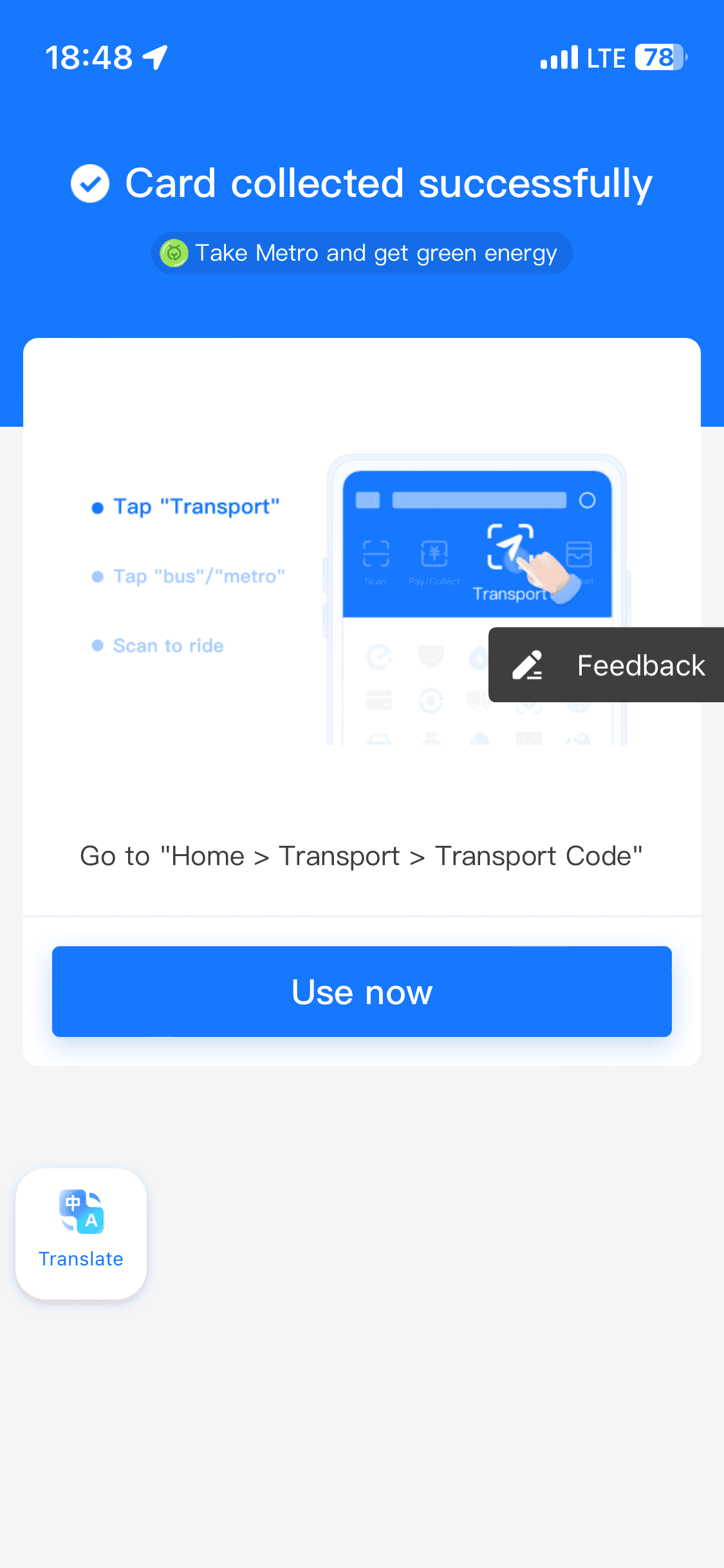 sử dụng phương tiện công cộng alipay