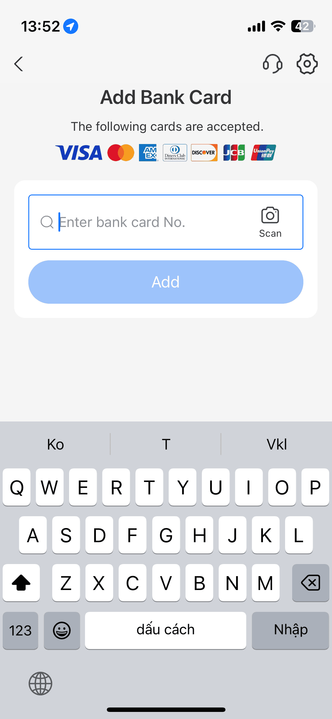 liên kế thẻ alipay